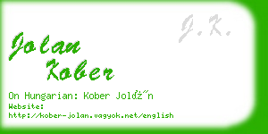 jolan kober business card